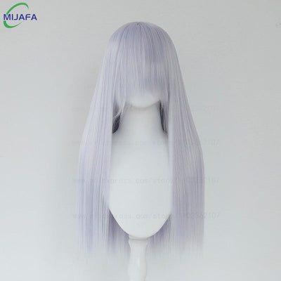 Very High Quality 400g 48 Colors 24Inch 60cm Long Straight Cosplay Wig With Bangs Heat Resistant Hair Anime Wigs + Wig Cap