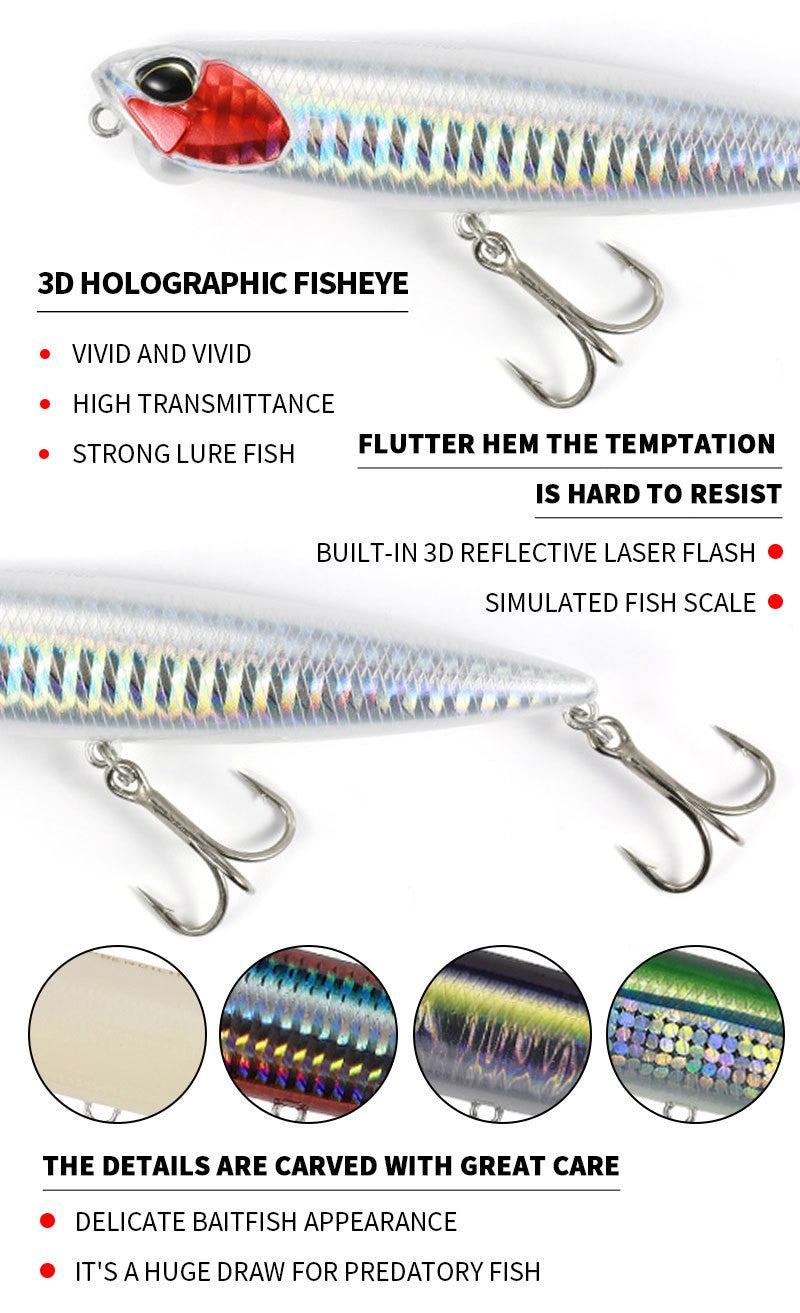 85mm 11g Floating Pencil Fishing Lure Topwater Walking the Dogs Freshwater Swimbait Wobbler for Pike Bass Artificial Hard Baits