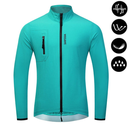 WOSAWE Mens Cycling Windproof Jacket Ultralight Windbreaker MTB Road Bike Vest Water Resistant Long Jersey with 2 way YKK zipper