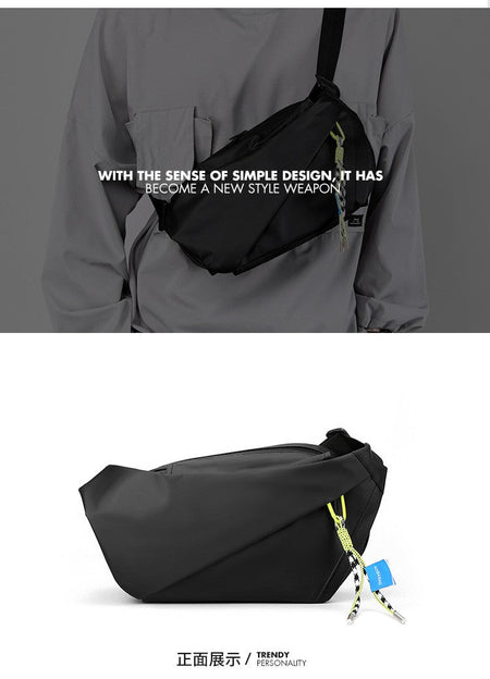 Men Shoulder Chest Bag Nylon Waterproof Outdoor Sport Running Cycling Belt Bag Large Capacity Travel Phone Pouch Messenger Bag