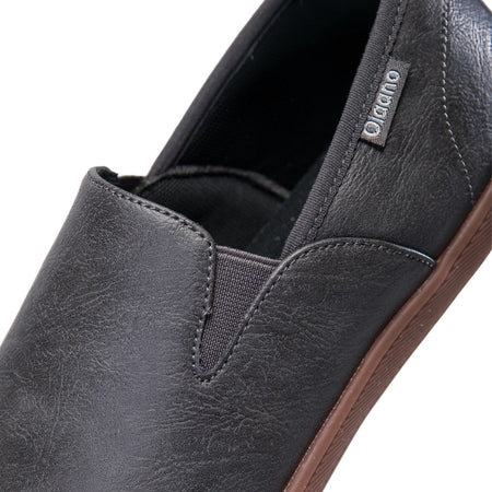 Oiaano  Wide Toe Men Minimalist Shoes  Comfortable Sneakers Leather Casual Shoes Black Slip On Leisure Loafers  Drive  Office