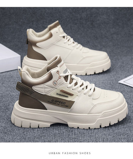 Men's autumn casual high-top sneakers, men's walking sneakers, outdoor sneakers, men's sports shoes, soft-soled walking shoes