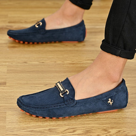 YRZL Loafers Men Big Size 48 Soft Driving Moccasins High Quality Flats Genuine Leather Shoes Men Slip-on Suede Loafers for Men