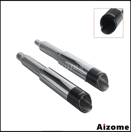 Motorcycle 4.5Inch Slash?Cut Exhaust Muffler Carbon Fiber For Harley M8 Touring Electra Street Glide Road King Road Glide 17-26