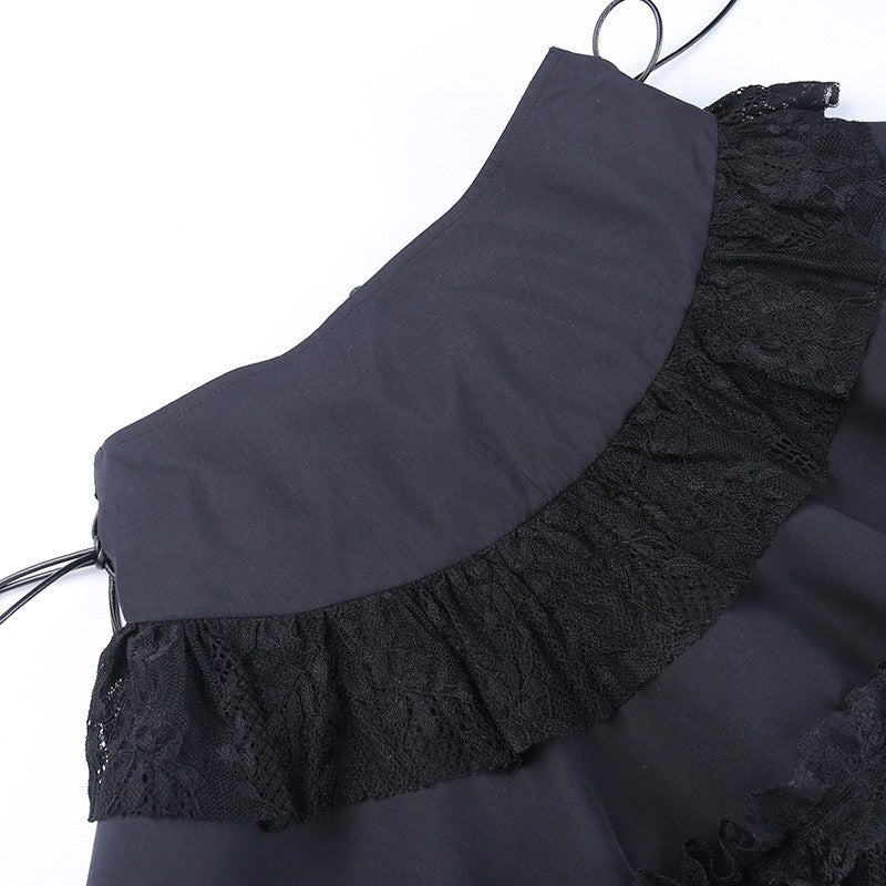 Zipper Front Women's Punk Vintage High Wasit Skirt Japanese Style Kawaii Black Harajuku Gothic Skater Cosplay Mini Skirts