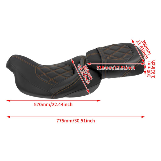 Motorcycle Two Up Seat Black Front Rear Driver Passenger Seat For Harley Touring Road King Street Electra Road Glide 2009-2024