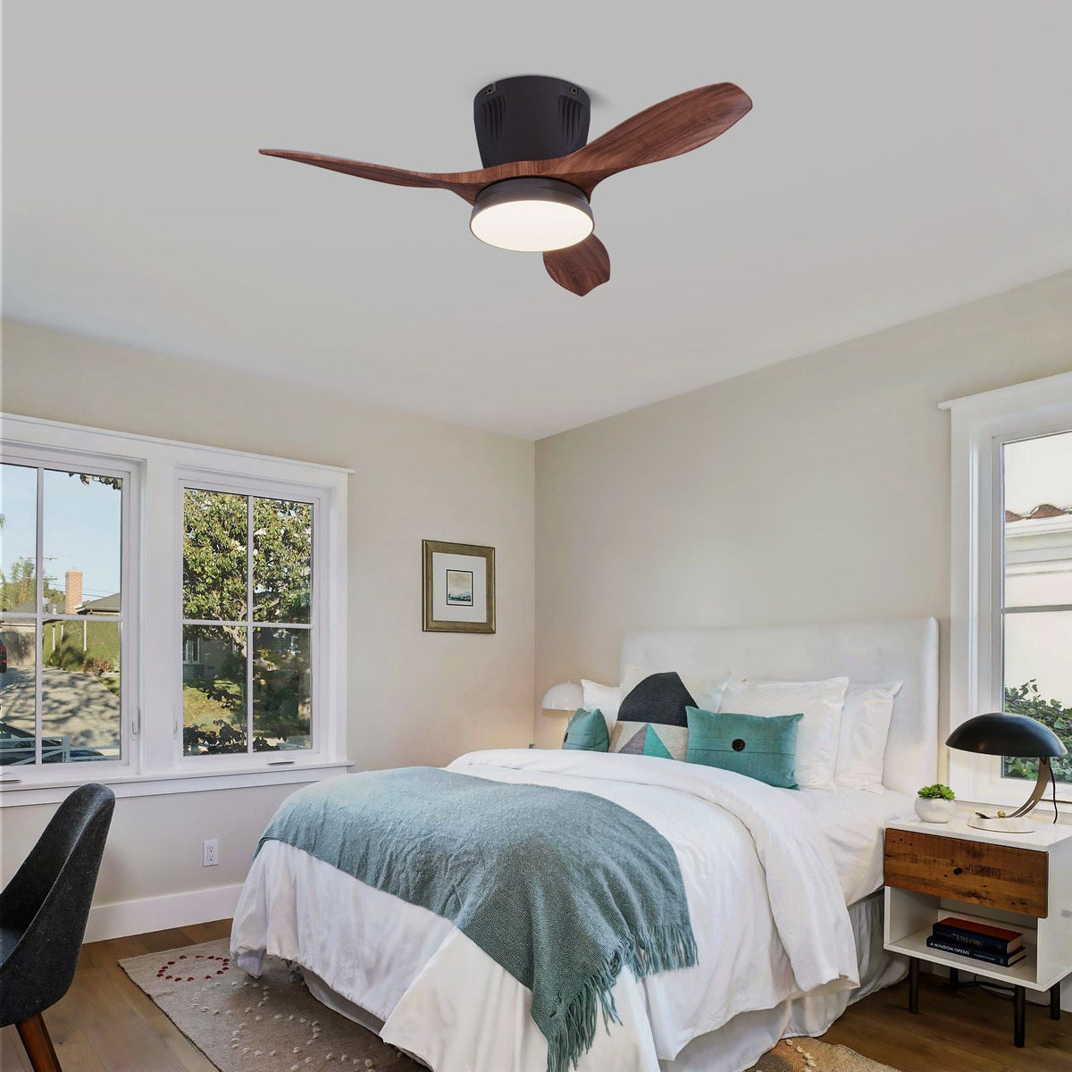 Minimalist Home Fan Light Nordic Led Living Room Restaurant Silent All-in-one Ceiling Fan Ceiling Lamps for Living Room Bedroom