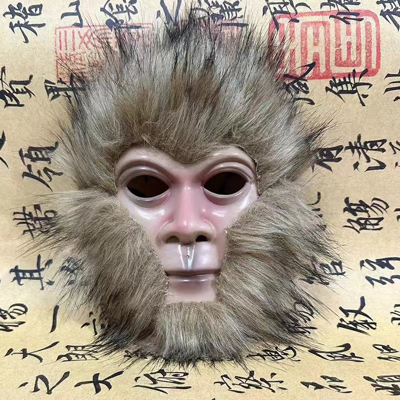 Halloween Furry Monkey King Mask Full Half Face Wukong Game Cosplay Prop Adult Party Masquerade Comic Con Dress Up Costume Mask