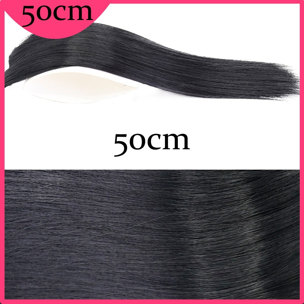 MERISI HAIR Synthetic Invisable Straight Hair Pads Clip In One Piece 2Clips Increase hair volume Hair Extensions Top Side Cover