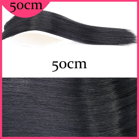 MERISI HAIR Synthetic Invisable Straight Hair Pads Clip In One Piece 2Clips Increase hair volume Hair Extensions Top Side Cover