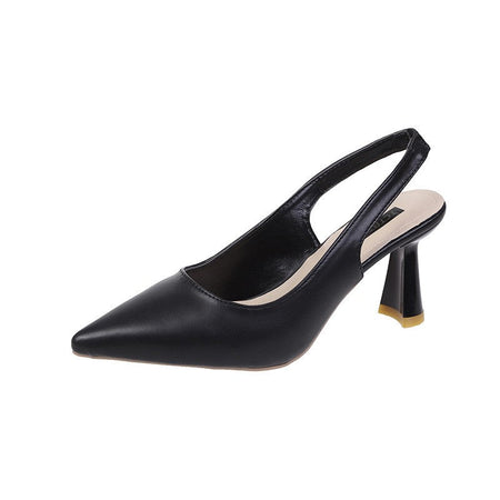 Summer Fashion New Breathable Pointed Toe Stiletto Heel PU Comfortable and Elegant Women's Shoes Shallow Mouth Sexy Sandals