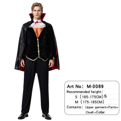 Adult Vampire Costume Men's Medieval Gothic Costume Set Suitable for Halloween Parties Movie Theme Cosplay Costume
