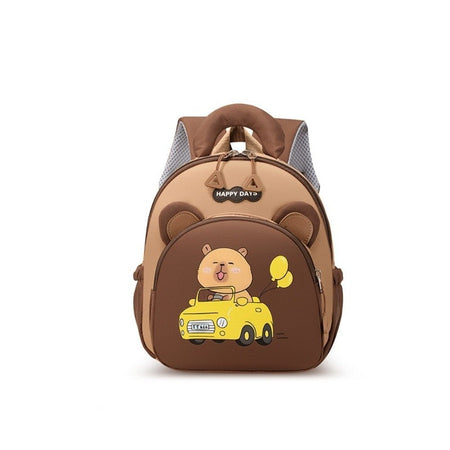 Kawaii Cartoon Capybara Backpack Nylon Lightweight Capybara School Bag Large Capacity Multi-pocket Kindergarten Backpack