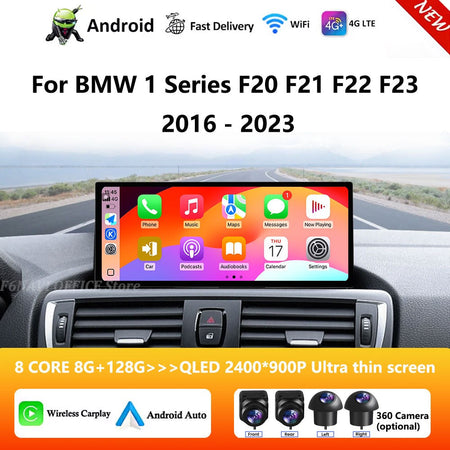 Wireless CarPlay Android 15 Touchscreen Stereo For BMW 1 Series F20 F21 F22 F23 2016 - 2023 NBT/EVO System WiFi GPS 4G F6NAVI