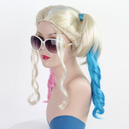Movie Character Harley Quinn cosplay High Quality Synthetic Wig April Fool's Day Halloween Christmas