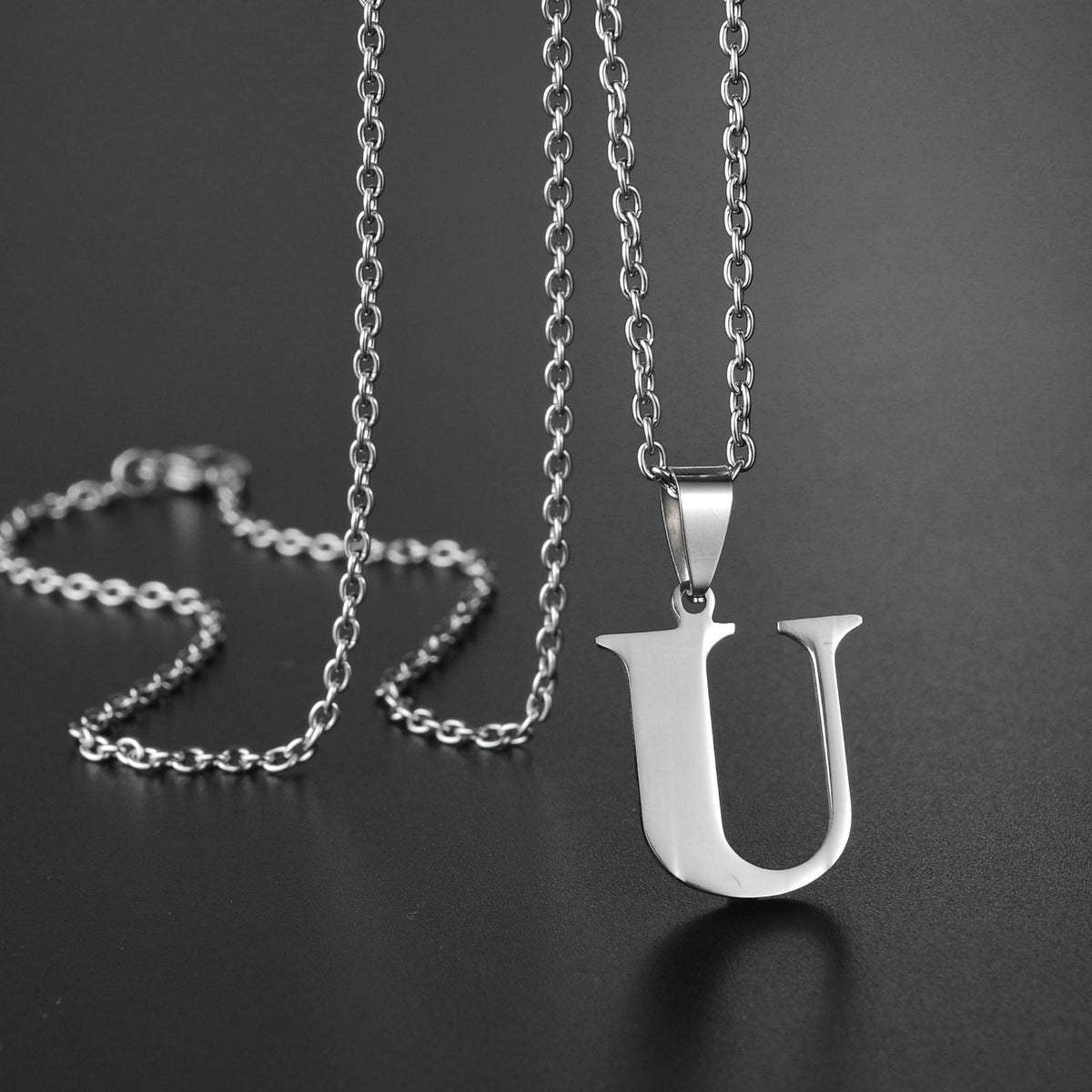 26 Alphabet Letters A-Z Name Pendant Stainless Steel Necklace Initial Minimalist Necklaces For Men Women Fashion Gifts Wholesale