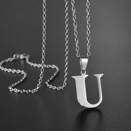26 Alphabet Letters A-Z Name Pendant Stainless Steel Necklace Initial Minimalist Necklaces For Men Women Fashion Gifts Wholesale