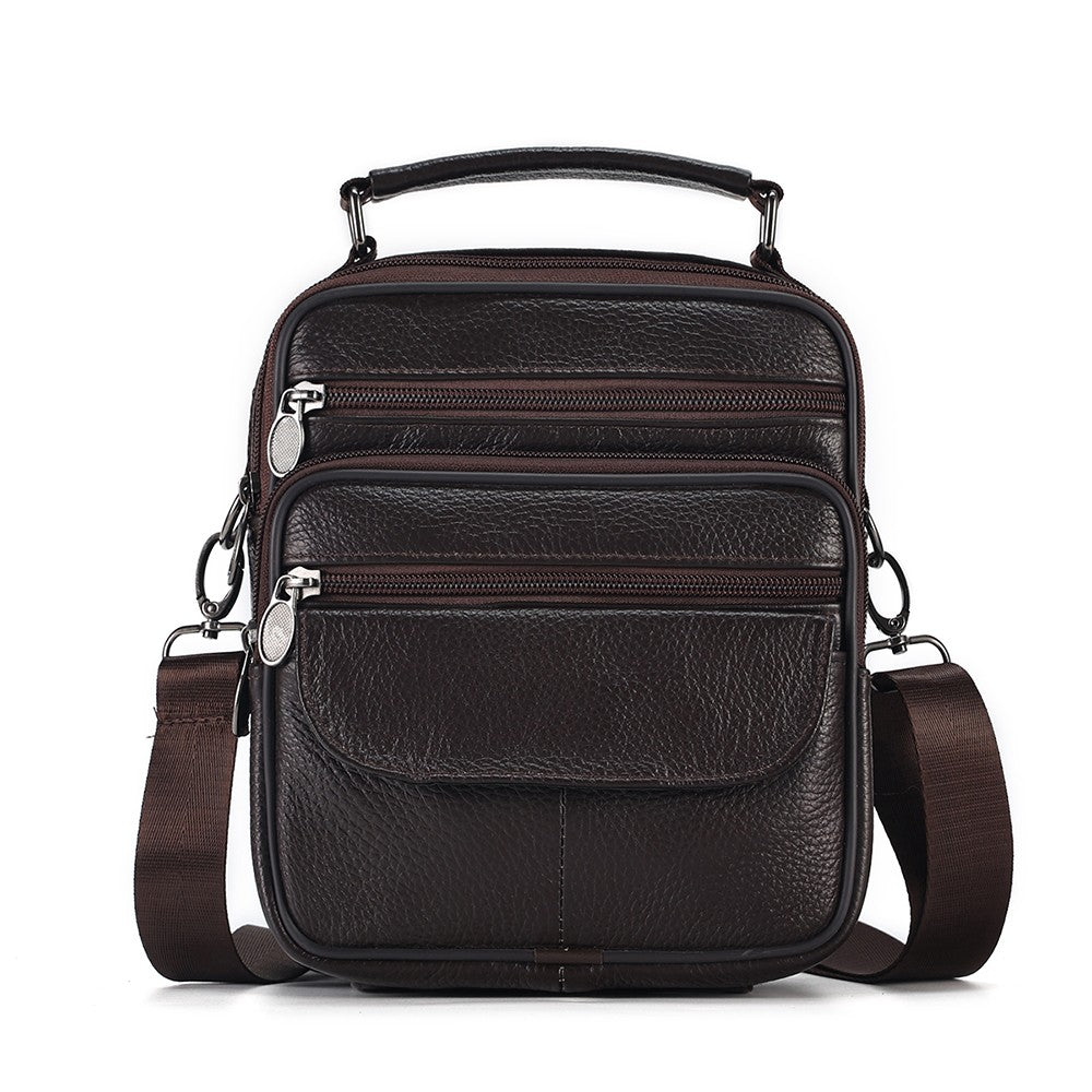 JOYIR Men Genuine Leather Crossbody Bags Messenger Bag for Male Trendy Shoulder Bags Casual Travel Sling Bag Handbags