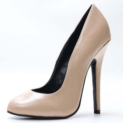 5.5 Inch Stiletto High Heel Unisex Sleek Night Club Round Toe Pump Plus Size Shoes Party Shoes Size36-46 In Stock