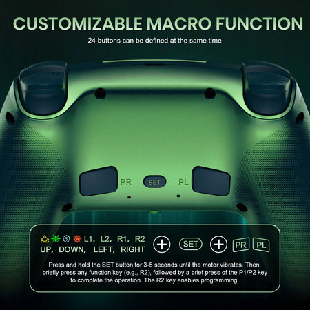Controller For Playstation5 PS5/PS5 Pro/Slim/PC,RGB Wireless Gamepad Hall Effect Trigger Marco/Turbo Anti-Drift Game Joystick