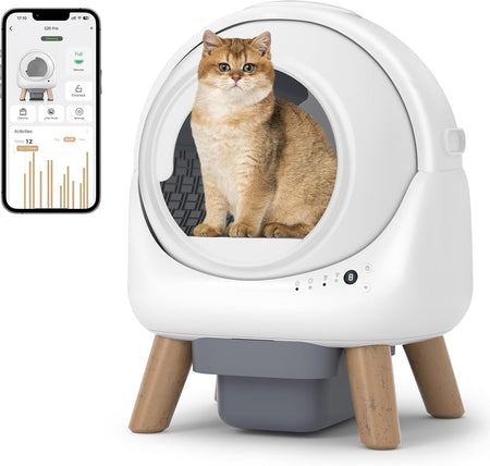 Self Cleaning Litter Box,Automatic Cat Litter Box for Multiple Cats,Robot with APP Control,Smart Dual Safety Protection