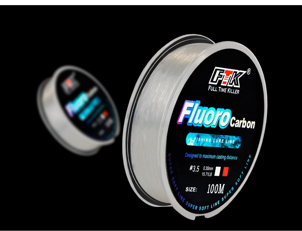 FTK 100m  4.13-34.32LB Fluorocarbon Fishing Lure Line Carbon Fiber Leader Fly Fishing Line Super Soft Line Pesca