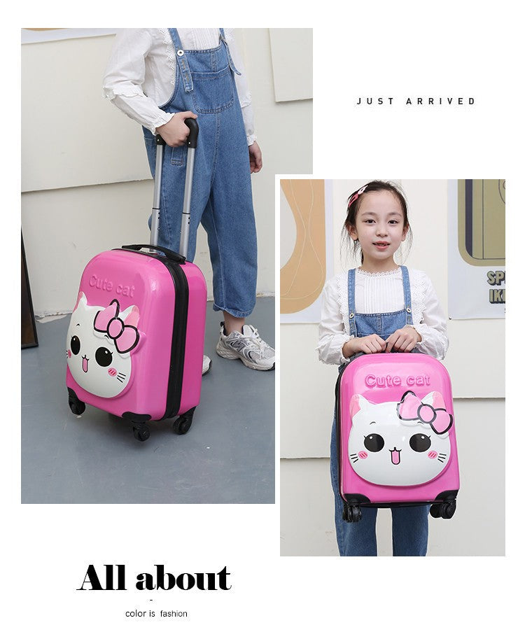 18 Inch ABS Spinner Cartoon Children's Trolley Case Wheel Suitcase Cute Animal 3D Three-dimensional Student Travel Luggage