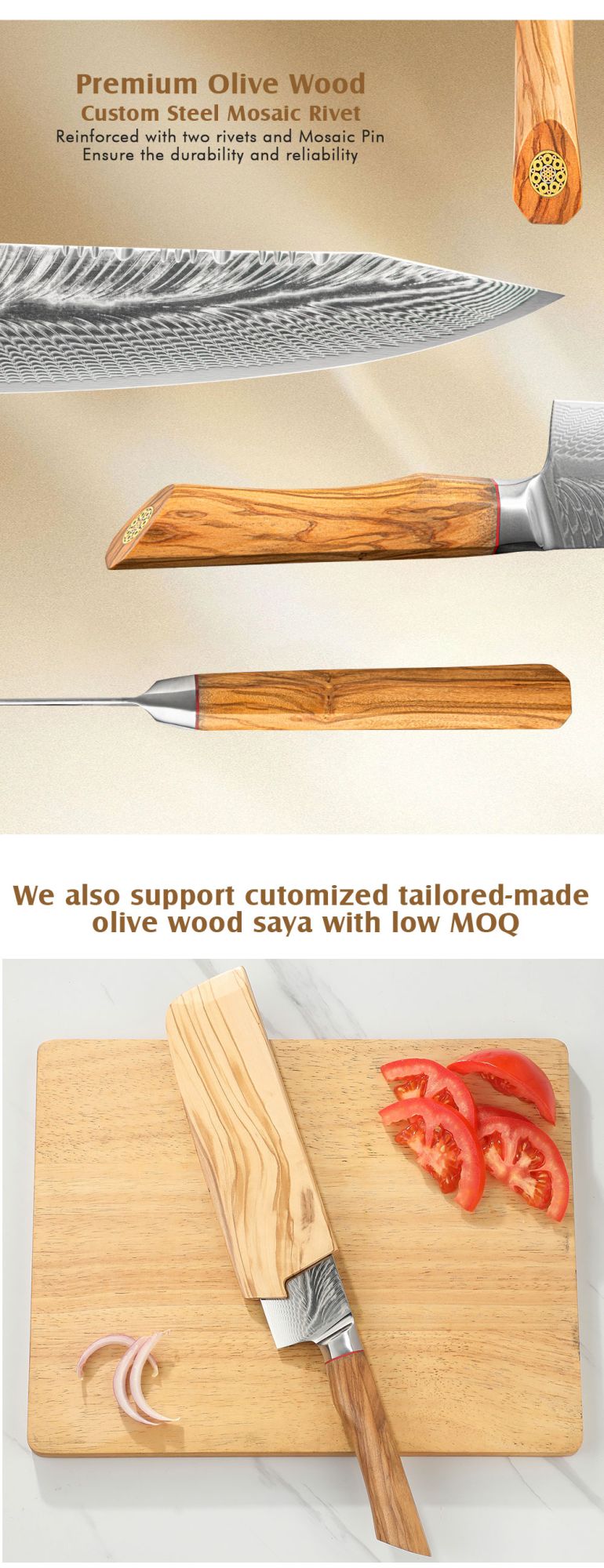 67-LAY Damascus Kitchen chef knife Set,Japanese Santoku Nakiri Knife Utility Knife Boning Knife,Cooking knife Olive wood HD