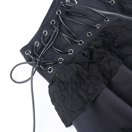 Zipper Front Women's Punk Vintage High Wasit Skirt Japanese Style Kawaii Black Harajuku Gothic Skater Cosplay Mini Skirts