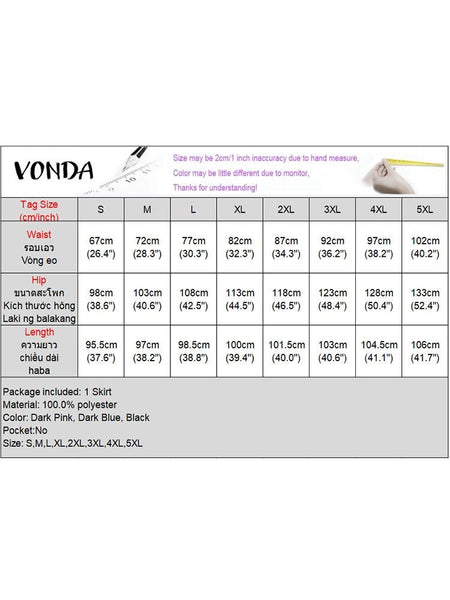 VONDA Plus Size Women Party Skirt 2024 Street High Waist Fashion Multi Layered Ruffled Hem Long Maxi Skirts Elegant Swing Bottom