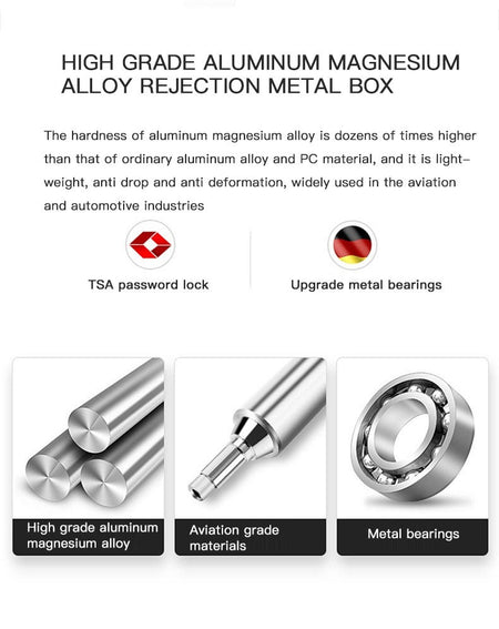 All-aluminum-magnesium alloy suitcase: women's 24-inch aluminum-framed swivel trolley case, men's 20-inch boarding travel metal