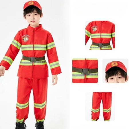 Children's Firefighter Performance Costume Kids Sets Boys and Girls Cosplay Fireman Clothes Festival Stage Show Clothes
