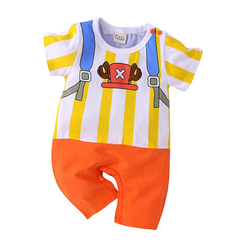 0-2 Years Old Children's Cartoon One-piece Baby Role Play Short-sleeved Romper Kids Cotton Clothes Baby Girl and Boy Clothes