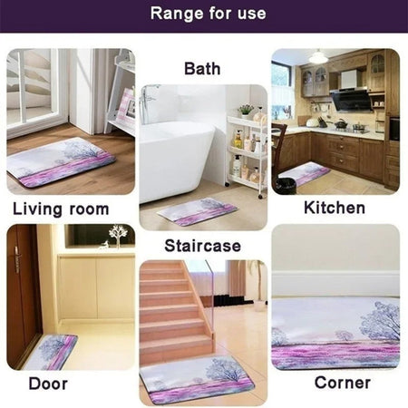 VIKAMA Christmas Imitation Cashmere Rug Soft Non-Slip Bathroom Mat Living Room Bedroom Entrance Doormat Winter Home Decor