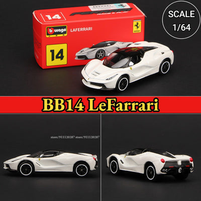 Bburago 1:64 Ferrari Mini Car Model, BB11 Enzo Metal Vehicle Replica F12tdf F40 458 488 GTB Diecast Miniature Home Decor Boy Toy
