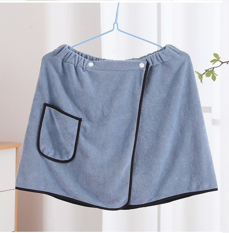 Men's Bath Skirt Hotel Household Simple Fine Fiber Adjustable Bath Towel Size Is Suitable For Men Weighing Less Than 90 KG Wear