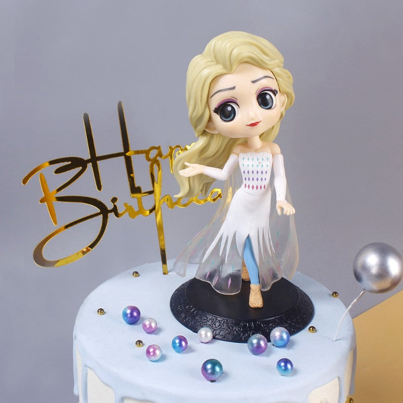 Disney Frozen Elsa Anna Princess Action Figure Cute Cartoon Model Dolls Collection Kids Toys Cake Decoration Room Ornaments Gift
