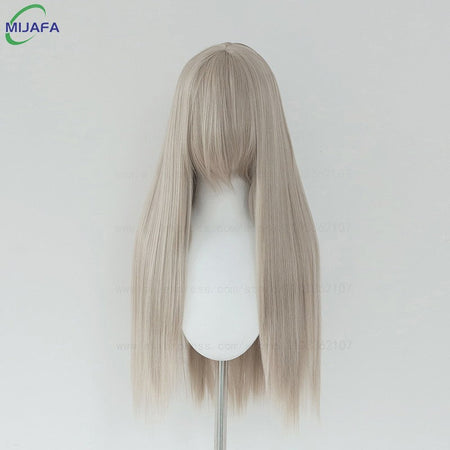 Very High Quality 400g 48 Colors 24Inch 60cm Long Straight Cosplay Wig With Bangs Heat Resistant Hair Anime Wigs + Wig Cap