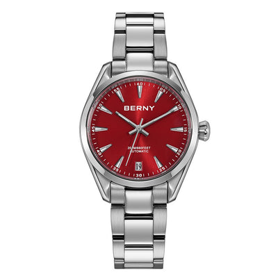 BERNY Automatic Women Watch PT5000 Sapphire Mechanical Elegant Women's Swim Watches 20ATM Full Stainless steel Swim Wristwatch