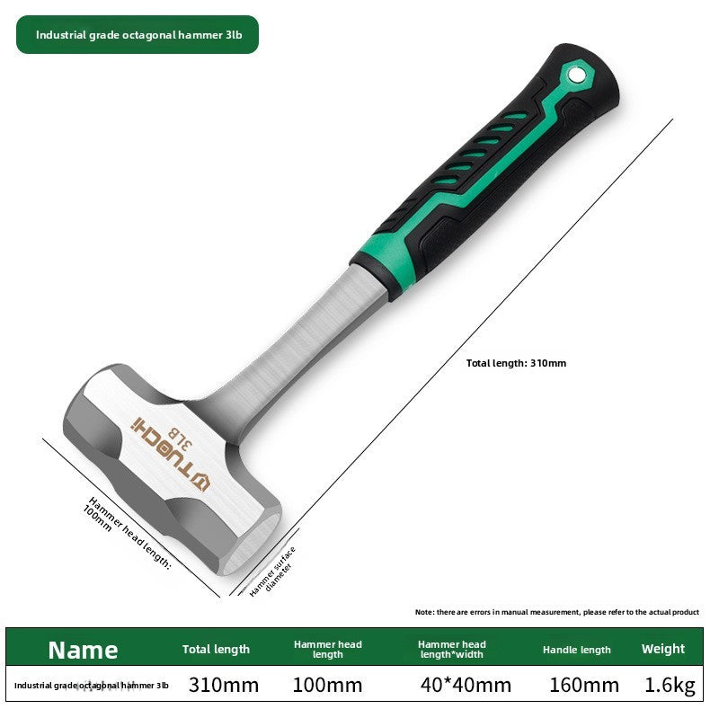 Damaly, Sledgehammer, Octagonal Hammer, Integrated Wall Demolition and Wall Smashing Heavy Masonry Hammer, Hammer