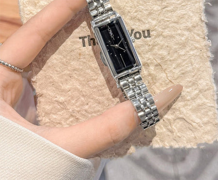 GEDI Square Watch Stainless Steel Gold Vintage Watches for Woman Luxury Elegant Waterproof Quartz Wristwatch Gifts Girlfriend
