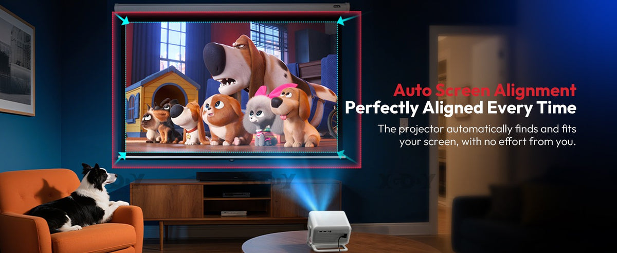 XGODY Projector N6 Pro Netflix Officially 4K Voice Control Smart Android TV Whale OS 32GB ROM for Outdoor Movie Home Theater
