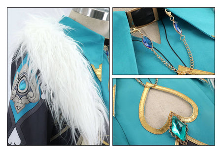 Aventurine Cosplay Costume Wig for Game Honkai: Star Rail Costume Handsome Fashion Combat Role Play Carnival Outfits with Hat