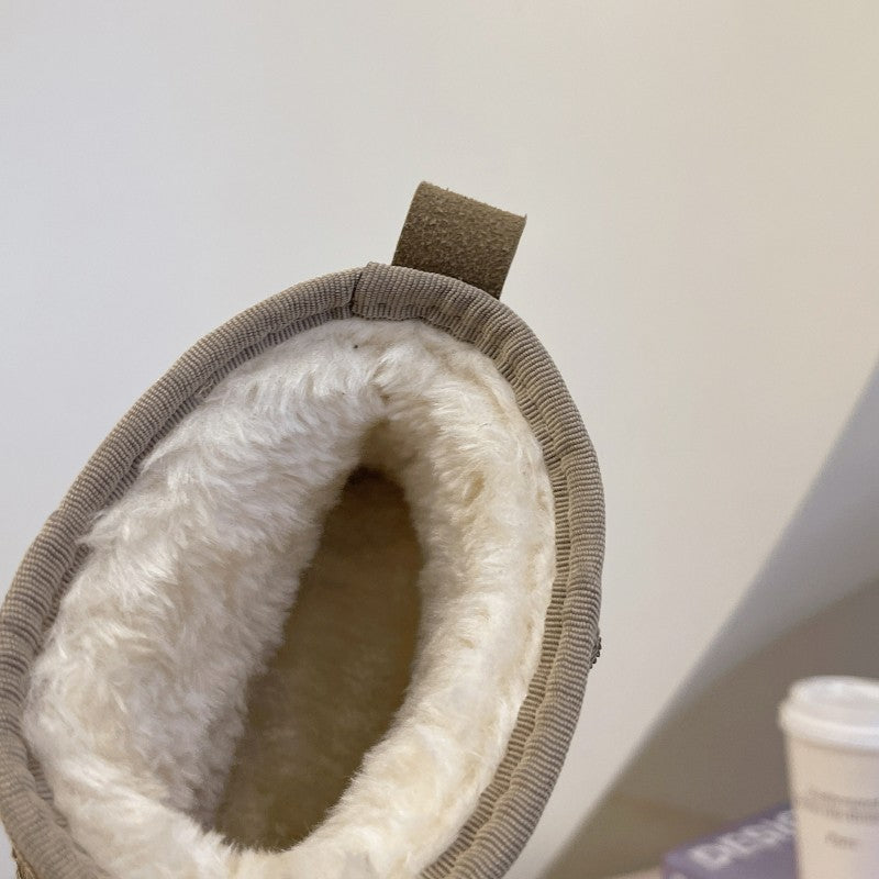 Snow Boots Women's Short Tube Thickened Cotton Shoes Non-slip Winter New Shoes Student Women's Shoes 2023 Black Boots