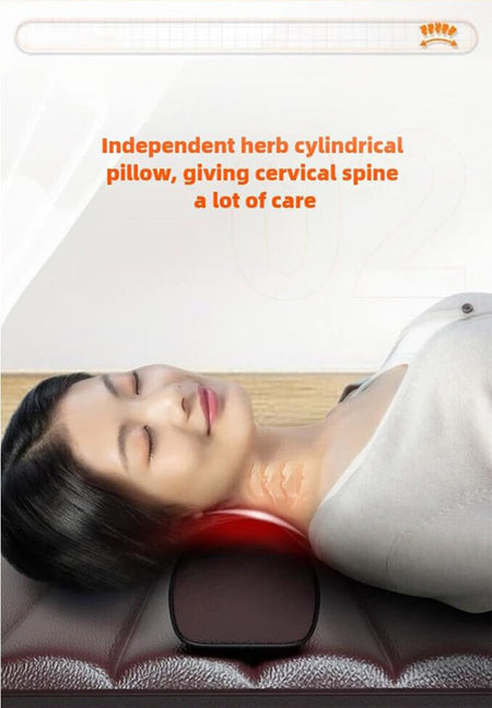 Electric Full Body Massage Mattress With Heating Hand Control Shoulder Neck Waist Airbag Back Kneading vibration Massage Cushion