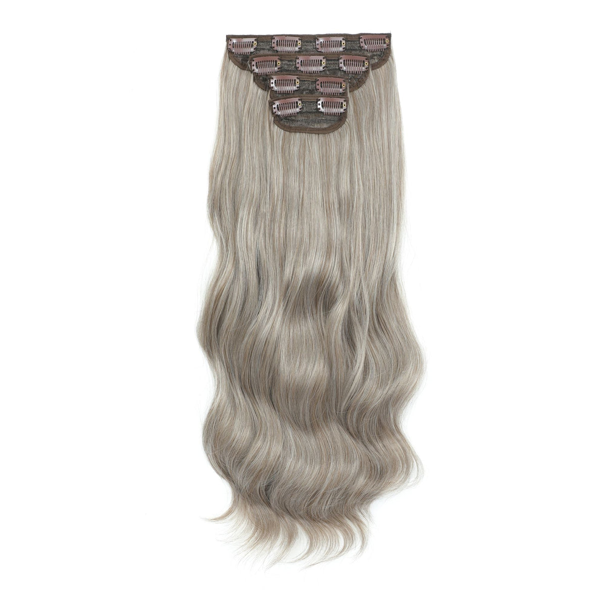 24Inch 61cm Body Wave Synthetic Wavy Blond 27/613 White Clip In Hair Extensions 4Pcs/lot 220g Heat Resistant Fiber