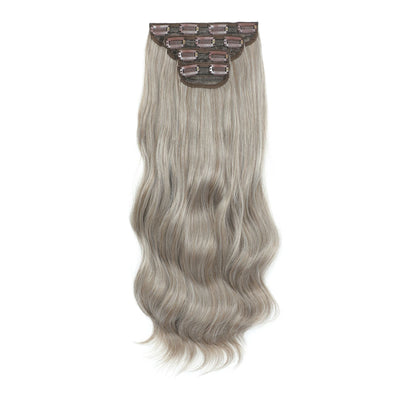 24Inch 61cm Body Wave Synthetic Wavy Blond 27/613 White Clip In Hair Extensions 4Pcs/lot 220g Heat Resistant Fiber