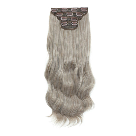 24Inch 61cm Body Wave Synthetic Wavy Blond 27/613 White Clip In Hair Extensions 4Pcs/lot 220g Heat Resistant Fiber