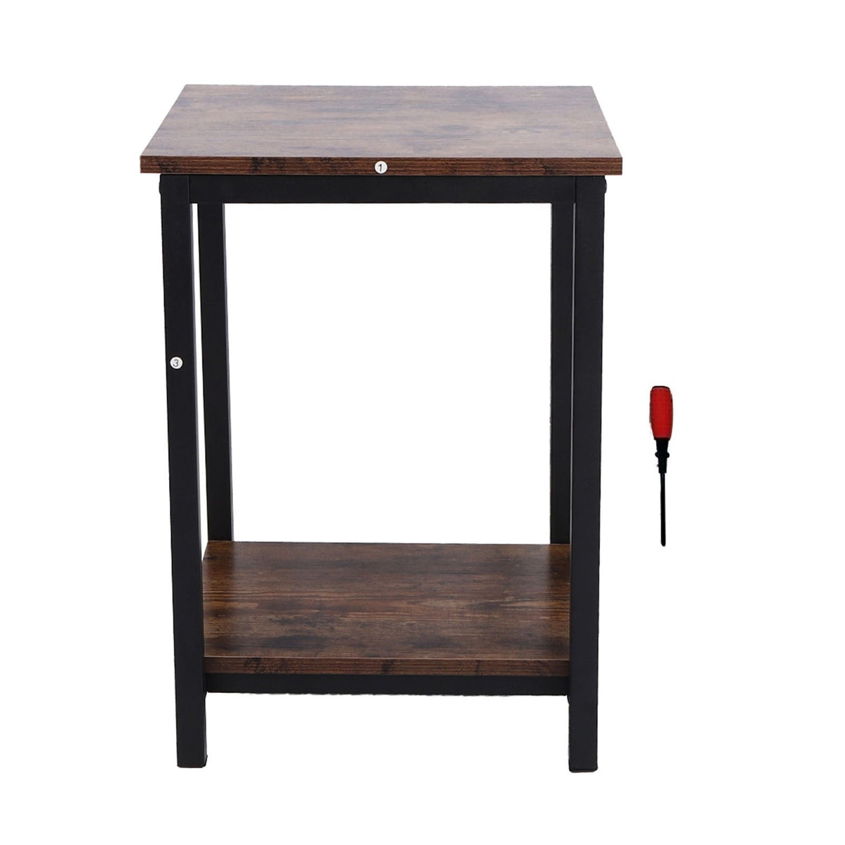 Bedroom Side Table Simple Double Layer Storage Cabinet Side Industrial Coffee Table Desk for Living Room Household Supplies