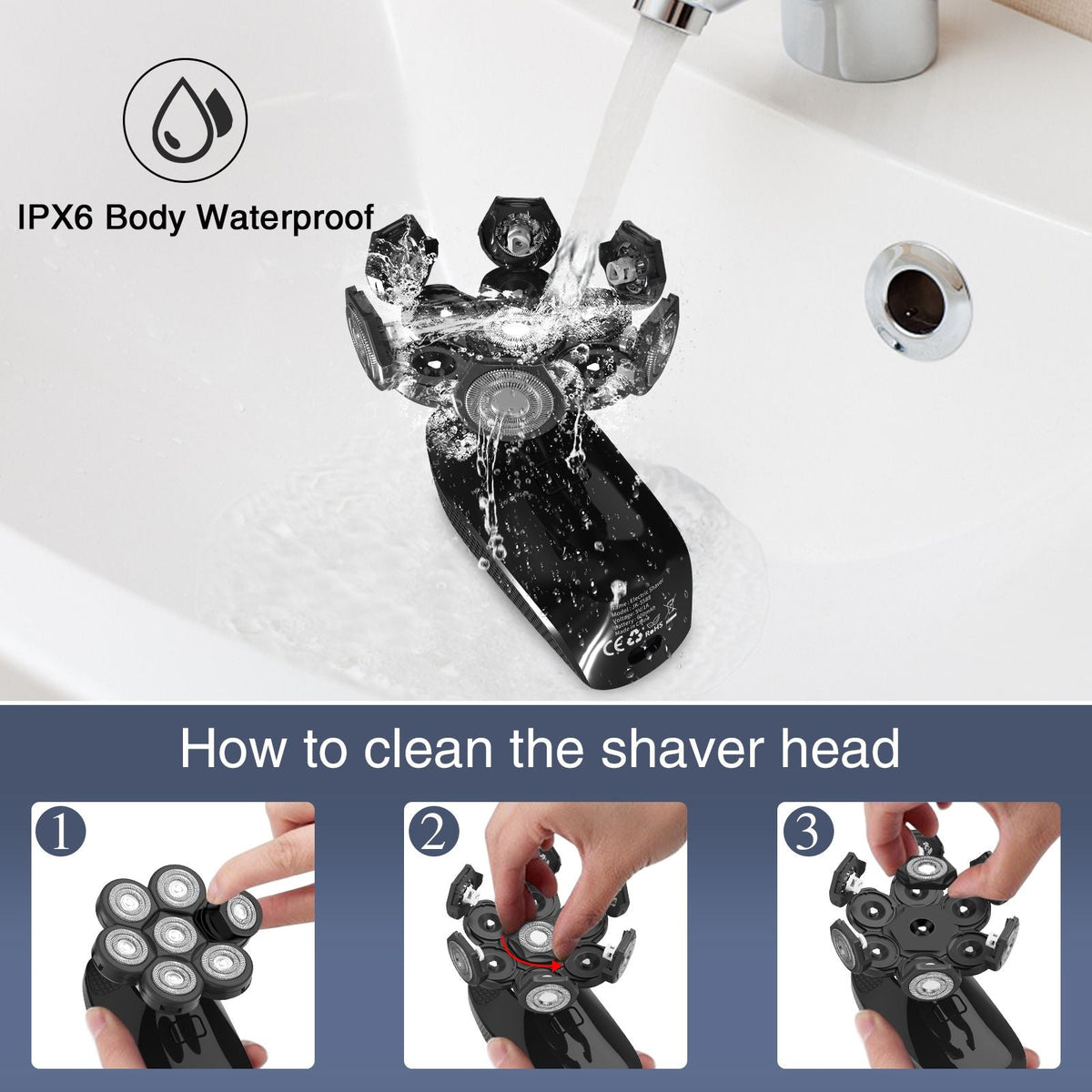 Kensen 5 In 1 Electric Shaver 7D Floating Cutter Head Rechargeable Shaver Kit For Men IPX6 Waterproof Beard Trimmer head shavers